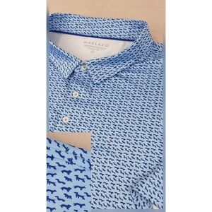 Maelreg 5XL Mens Polo Shirt Golf‎ Geometric 31x33 Stretch Performance